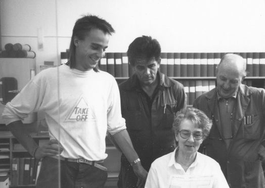 99: Karl-G�ran Andersson, Leif Simonsson, Hanni Fischer, Gert Andersson, Varumottagningen